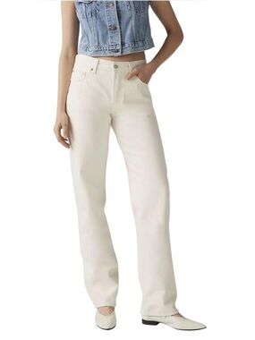 Levi's 501 90s Women's Jeans Ecru White Mid Rise Size W26 L30